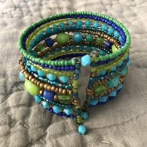 Beautiful boho beaded cuff bracelet!